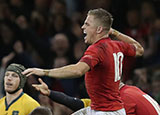 Gareth Anscombe celebrates after Wales beat Australia