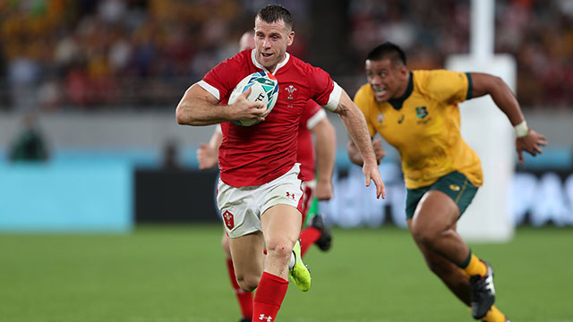 Gareth Davies in action for Wales v Australia at World Cup