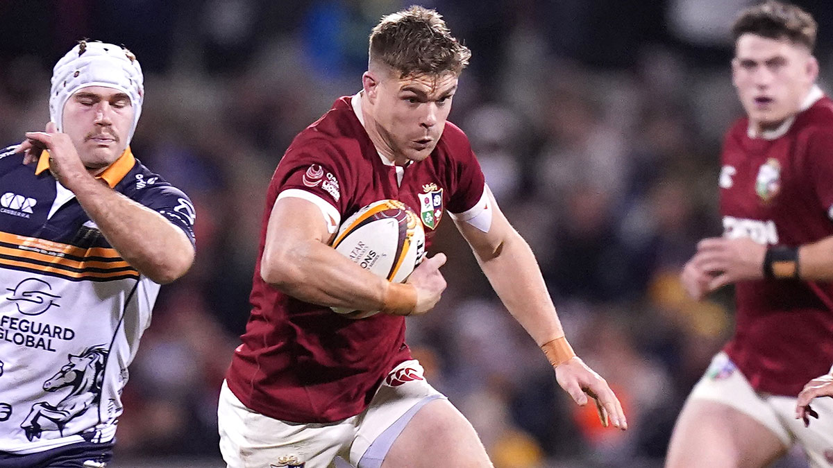 Garry Ringrose in action for Lions against ACT Brumbies during 2025 Lions tour