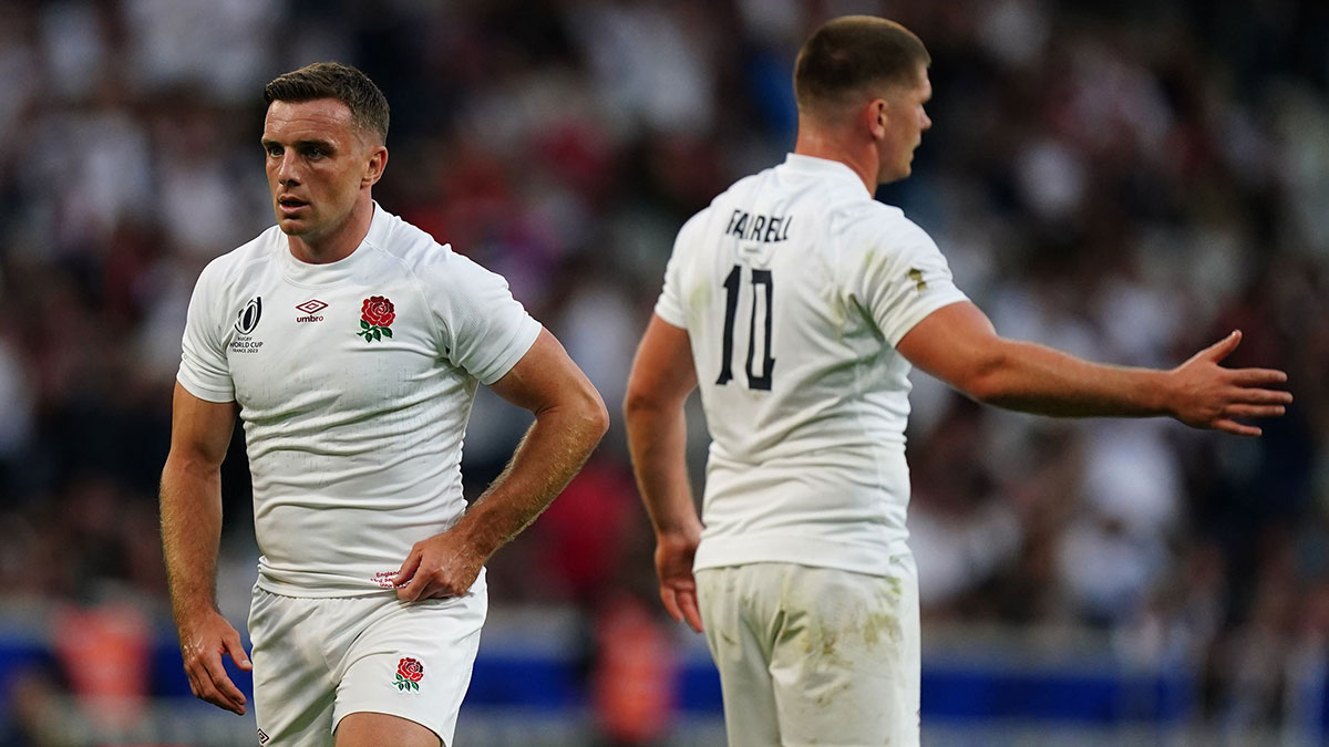 George Ford and Owen Farrell during England v Chile match at 2023 Rugby World Cup