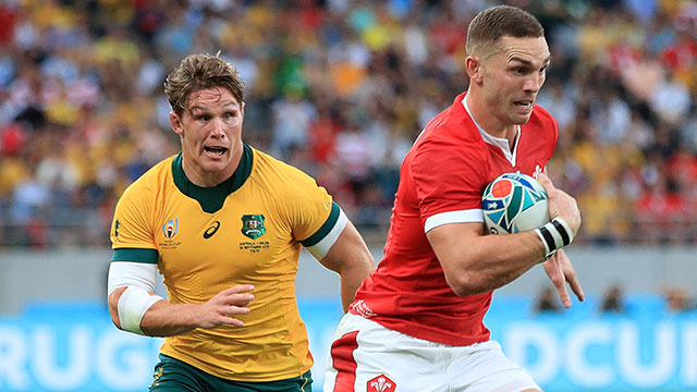 George North in action for Wales against Australia at World Cup
