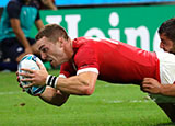 George North scores a try for Wales v Georgia in World Cup