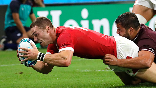 George North scores a try for Wales v Georgia in World Cup