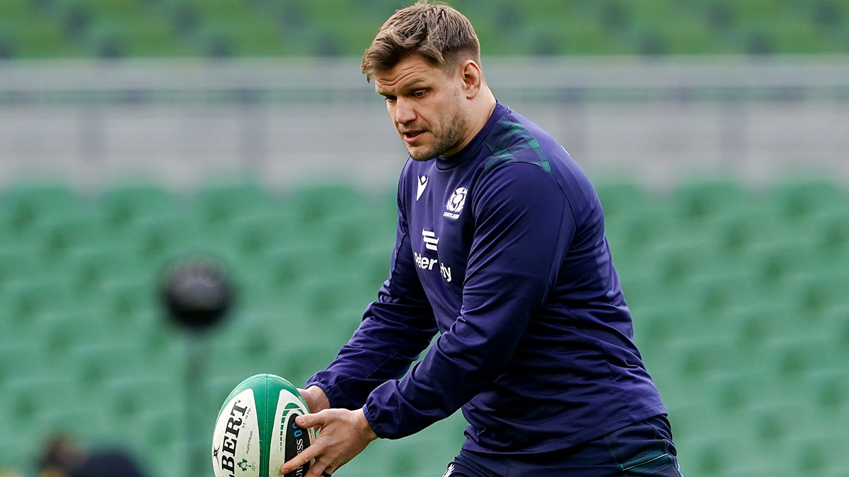 George Turner during a training session at the Aviva Stadium in 2024 Six Nations
