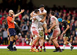 Georgia players celebrate after victory over Wales in 2022 Autumn Internationals