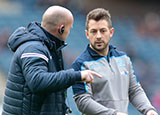 Gregor Townsend and Greig Laidlaw discuss tactics during 2019 Six Nations