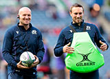 Gregor Townsend and Mike Blair before the Scotland v Georgia World Cup warm up match