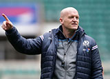 Gregor Townsend at a Scotland training session during 2019 Six Nations
