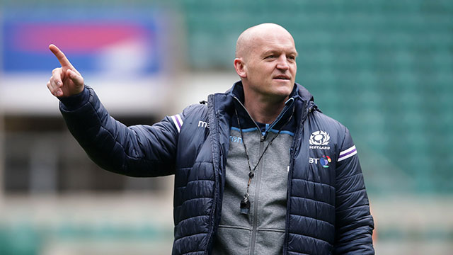 Gregor Townsend at a Scotland training session during 2019 Six Nations