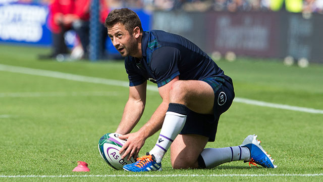 Greig Laidlaw in action for Scotland v France in World Cup warm up match