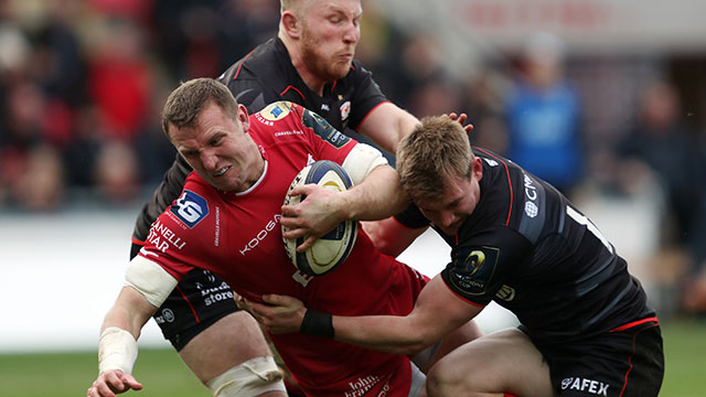 Hadleigh Parkes playing for Scarlets