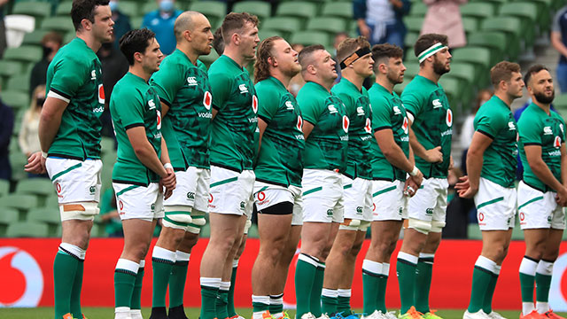 Ireland line up against Japan during summer Test
