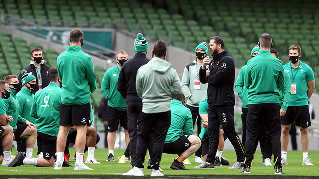 Ireland players before match against Italy in 2020 Six Nations