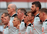 Ireland players line up against Italy in World Cup warm up match