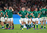 Ireland players look dejected after losing to Japan at World Cup