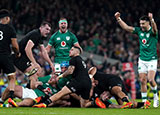 Ireland players react after being awarded a penalty in final minute of match against New Zealand in 2021 autumn internationals