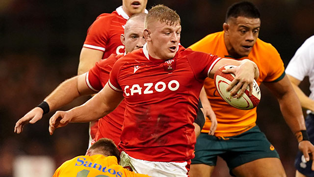 Jac Morgan in action for Wales v Australia during 2022 Autumn Internationals