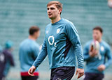 Jack van Poortvliet at England training session during 2026 Six Nations