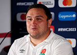 Jamie George at England press conference during 2023 Rugby World Cup