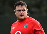 Jamie George training with England during 2021 Six Nations