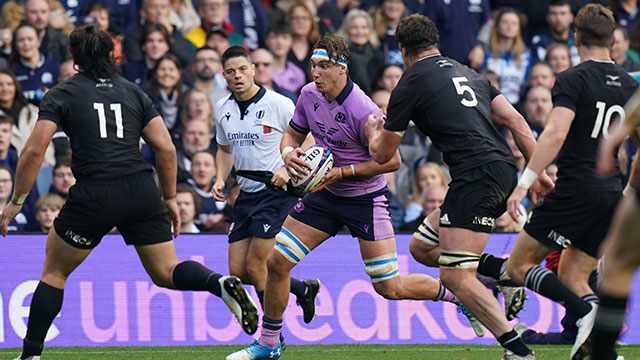 Jamie Ritchie in action for Scotland v New Zealand during 2022 Autumn Internationals