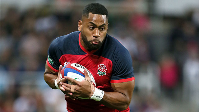 Joe Cokanasiga in action for England v Italy in World Cup warm up match