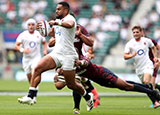 Joe Cokanasiga scores a try for England v USA during summer series