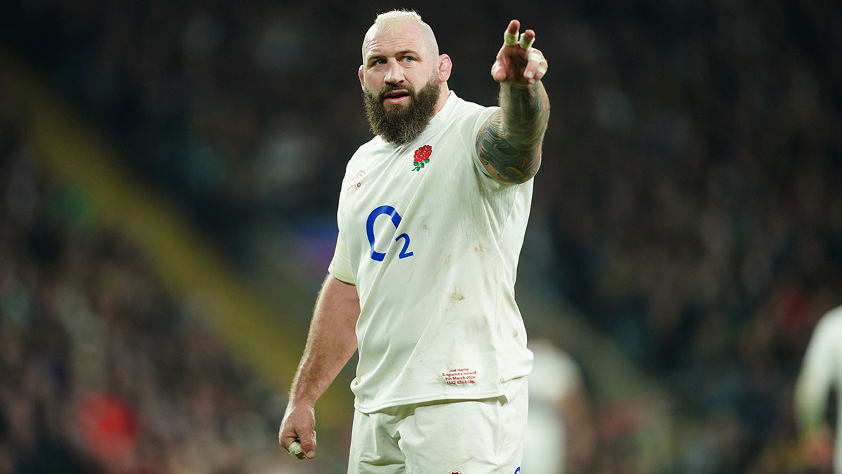 Joe Marler at England v Ireland match in 2024 Six Nations
