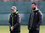 Joe Schmidt and Andy Farrell oversee an Ireland training session