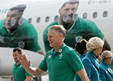 Joe Schmidt and Ireland World Cup squad board plane for Japan