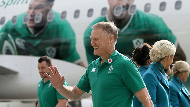 Joe Schmidt and Ireland World Cup squad board plane for Japan