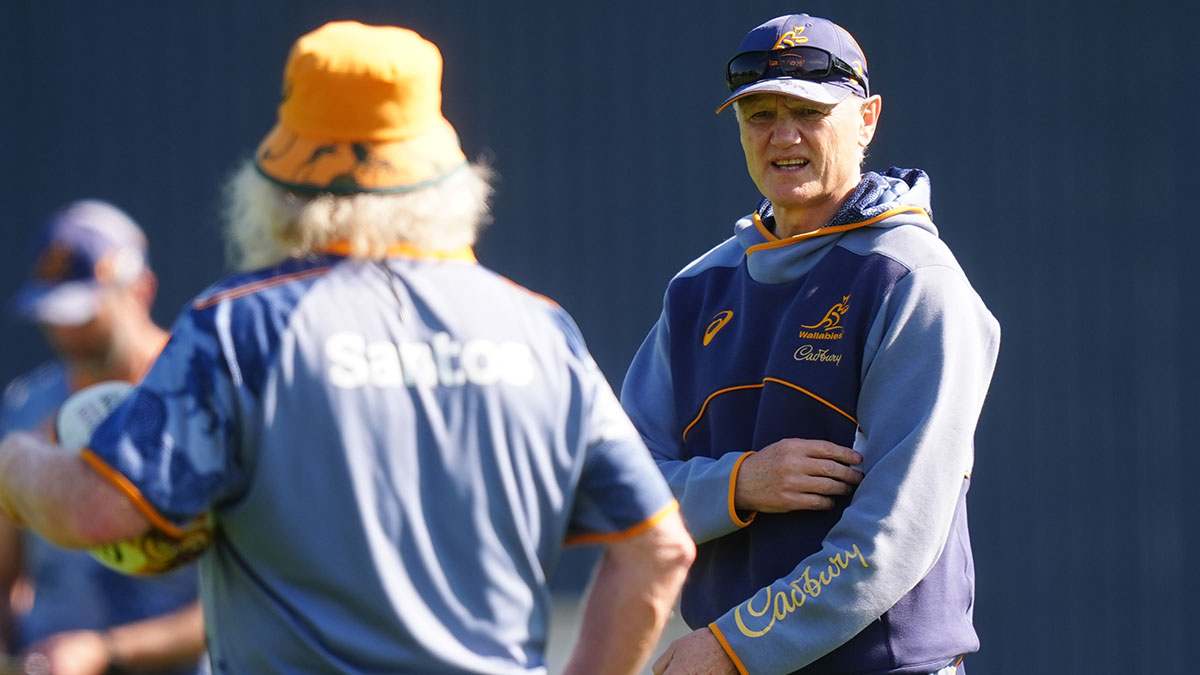 Joe Schmidt at Wallabies training session before 1st Test on 2025 Lions tour