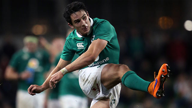 Joey Carbery kicking for Ireland