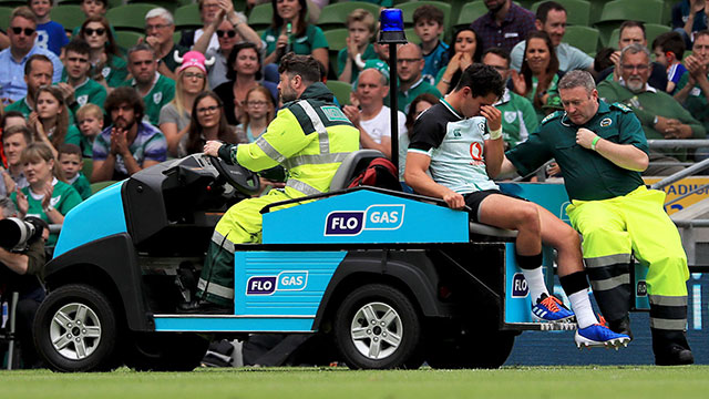 Joey Carbery was injured during the Ireland v Italy match