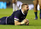 John Barclay scores a try for Scotland during 2017 autumn internationals
