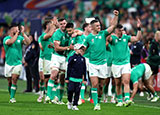 Johnny Sexton and team mates celebrate after Ireland victory over South Africa at 2023 Rugby World Cup