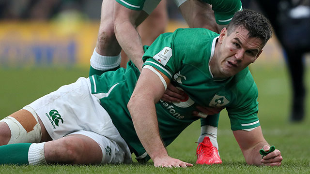 Johnny Sexton during Ireland v Wales match in 2020 Six Nations