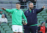 Johnny Sexton with Andy Farrell at Ireland v England match during 2023 Six Nations