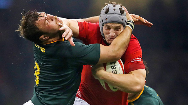 Jonathan Davies in action for Wales v South Africa in 2018 autumn internationals