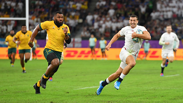 Jonny May scores England's second try against Australia in World Cup quarter final
