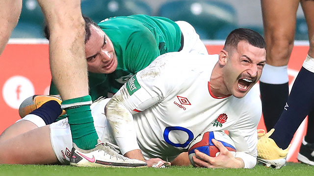 Jonny May scores a try for England v Ireland in 2020 Autumn Nations Cup