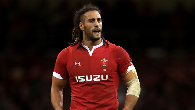 Josh Navidi in action for Wales v Ireland in 2019 RWC warm ups