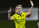 Joy Neville refereeing the France v England match in Women's Rugby World Cup