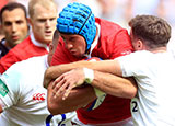 Justin Tipuric in action for Wales against England in World Cup warm up match at Twickenham