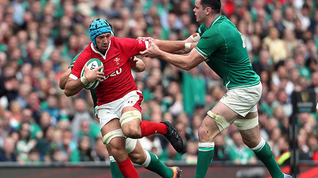 Justin Tipuric in action for Wales v Ireland in 2020 Six Nations