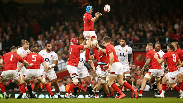 Justin Tipuric wins a lineout during the Wales v England match in 2019 Six Nations