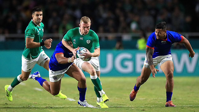 Keith Earls in action for Ireland v Samoa in 2019 Rugby World Cup