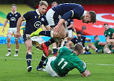 Keith Earls scores a try for Ireland v Scotland in 2020 Autumn Nations Cup