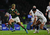 Kurt-Lee Arendse goes around Marcus Smith to score a try for South Africa aganst England in 2022 Autumn Internationals