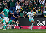 Kurt Lee Arendse scores a try for South Africa v Ireland in 2024 summer internationals